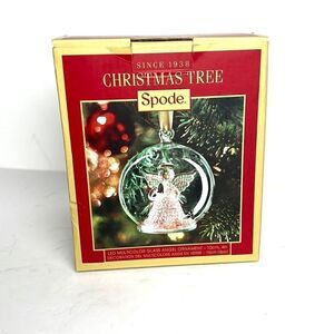 SPODE Christmas Tree LED Glass Angel Ornament Multi Colored in Original package